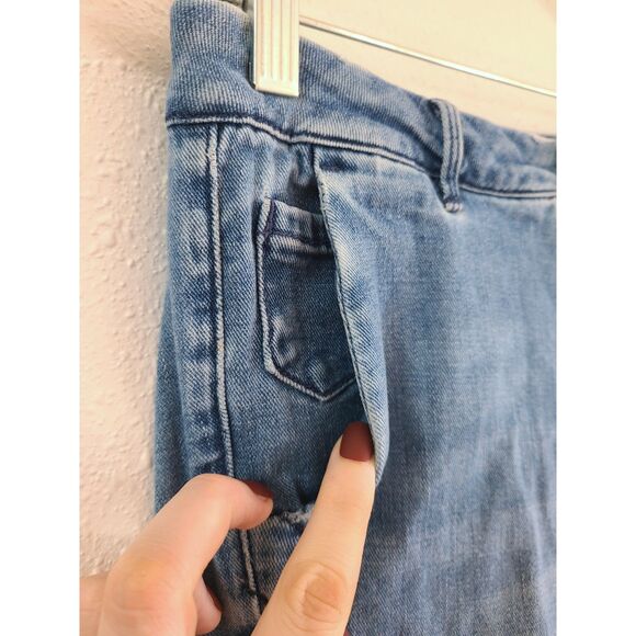 Pilcro & The Letterpress Sz 27 Slit Pocket Skinny Jeans Hook Bar Closure Minimal - Picture 3 of 10